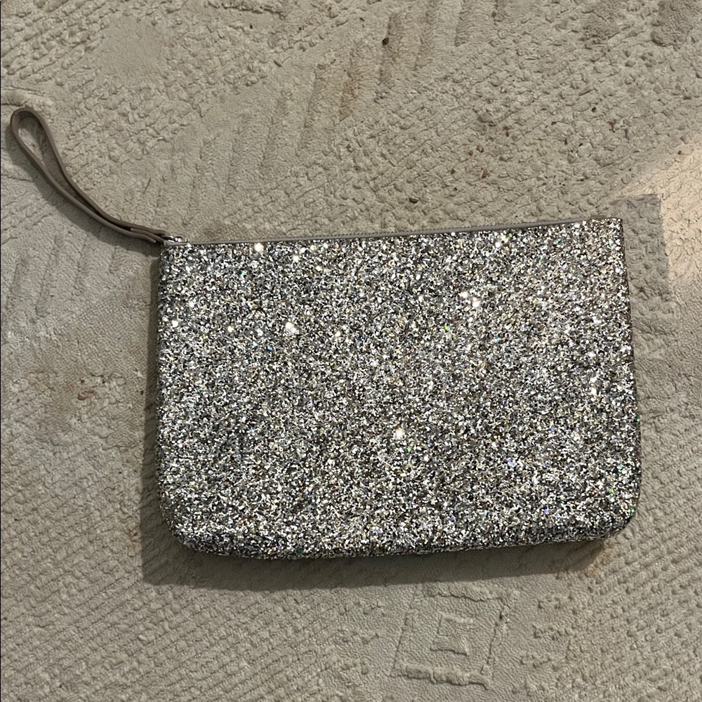Old Navy Glitter Silver Clutch Bag